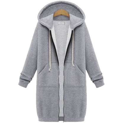 Loom & Soul Women’s Hooded Fleece Jacket – Long Zipper Coat with Soft Lining, Casual Warm Outerwear