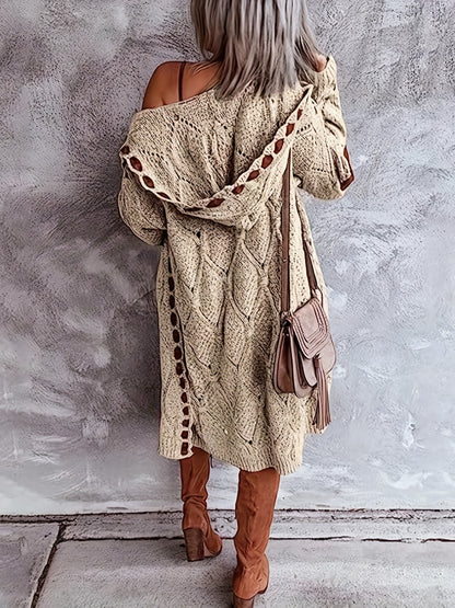 Vintage Open-Front Cardigan – Soft Knit Button Sweater for Fall/Winter