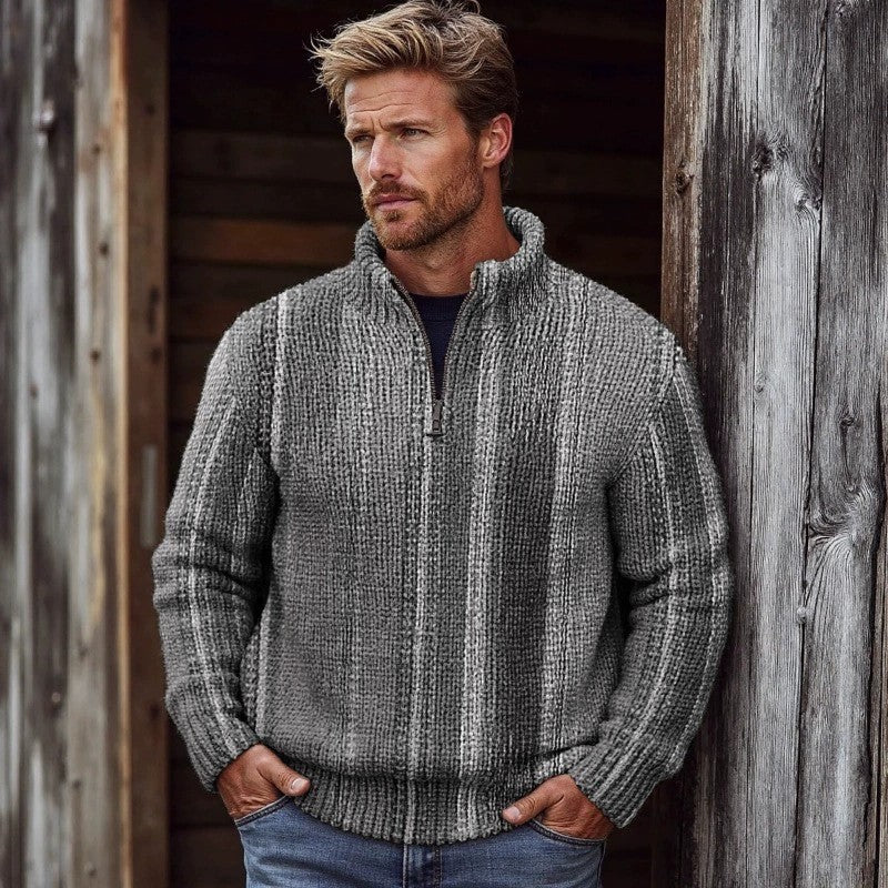 Men’s 3D Print Zip-Up Jacket – Long Sleeve Casual Cardigan