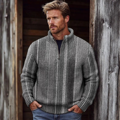 Men’s 3D Print Zip-Up Jacket – Long Sleeve Casual Cardigan