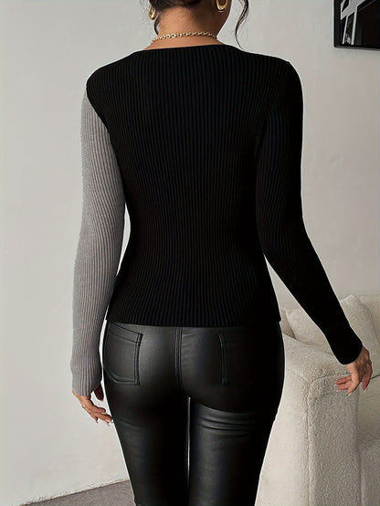 Women’s Olive Green Sweater Jacket – Slim-Fit V-Neck Knit Blazer