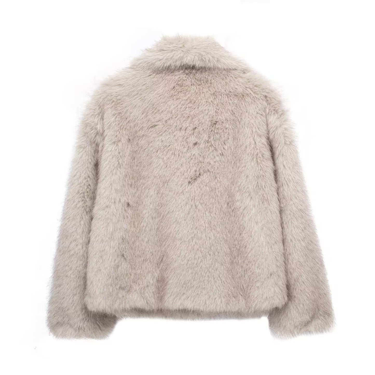 Loom & Soul™ Fluffy Lapel Plush Coat – Women’s Warm Winter Jacket for Effortless Chic Comfort