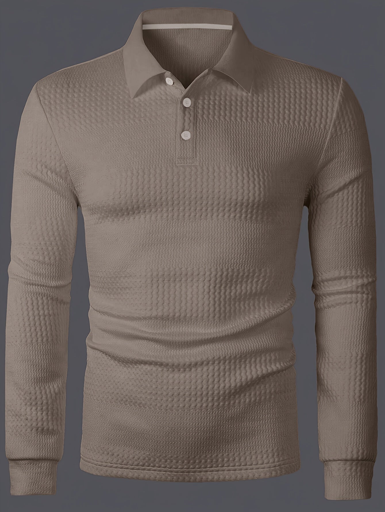 Men’s Summer Jacquard Lapel Shirt – Slim Fit Short Sleeve Polo