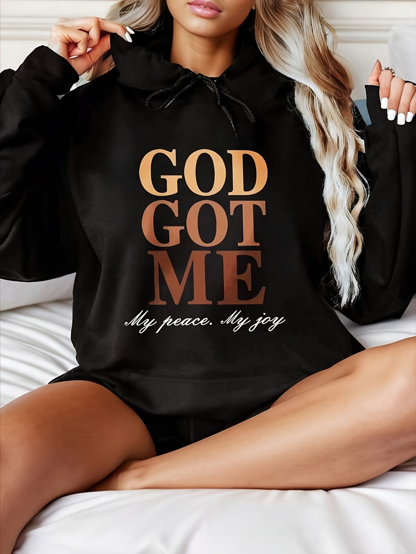 Sudadera con capucha "God Got Me" – Jersey gráfico oversize
