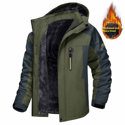 Abrigo polar de longitud media para hombre – Prenda exterior informal gruesa de invierno