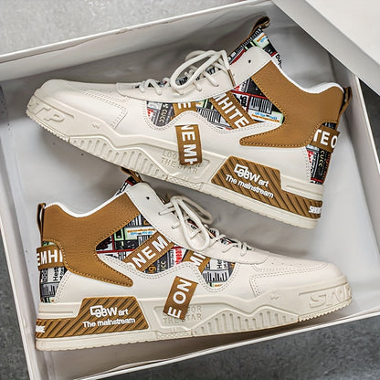 Men’s High-Top Skateboard Shoes – Trendy Casual Street Sneakers