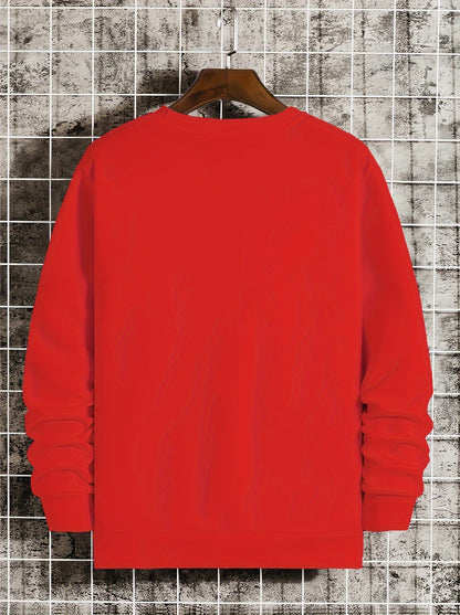 Men’s Printed Crewneck Sweatshirt – Trendy Casual Street Pullover