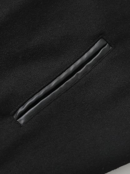 Men’s Retro Embroidered Baseball Jacket – Thick Wool Blend Street Coat