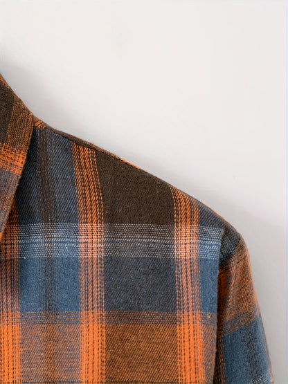 Chemise à carreaux verte et bleue pour homme – Chemise décontractée boutonnée à carreaux