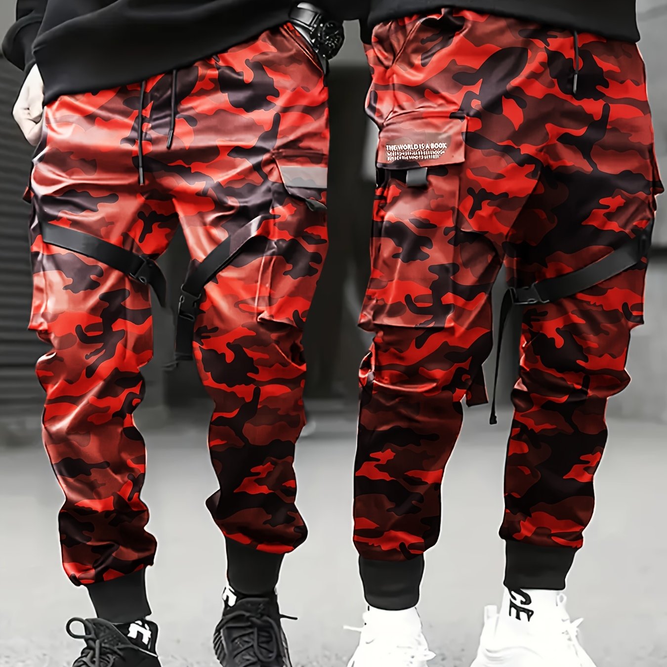 Men’s Camouflage Cargo Pants – Multi-Pocket Loose Street Trousers