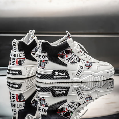 Men’s High-Top Skateboard Shoes – Trendy Casual Street Sneakers