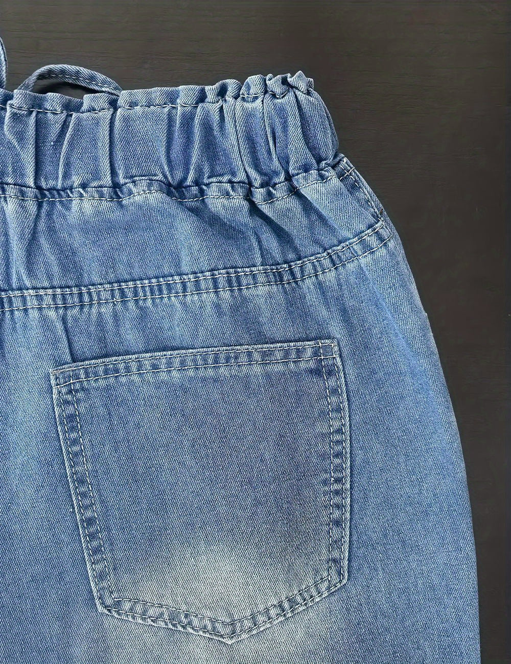 Women’s High-Waist Wide-Leg Jeans – 2025 Stretch Drawstring Denim