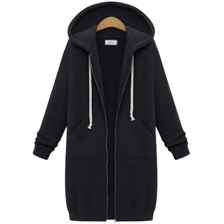 Loom & Soul Women’s Hooded Fleece Jacket – Long Zipper Coat with Soft Lining, Casual Warm Outerwear