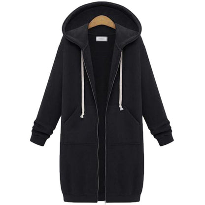 Loom & Soul Women’s Hooded Fleece Jacket – Long Zipper Coat with Soft Lining, Casual Warm Outerwear