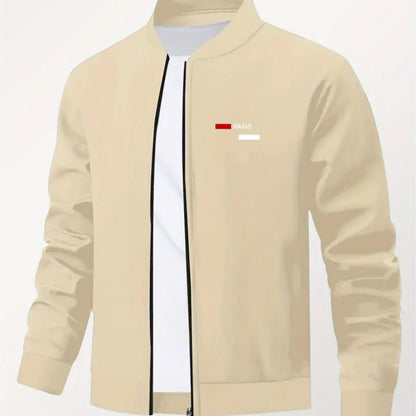 Veste imprimée à col baseball pour homme – Manteau de travail zippé style streetwear décontracté