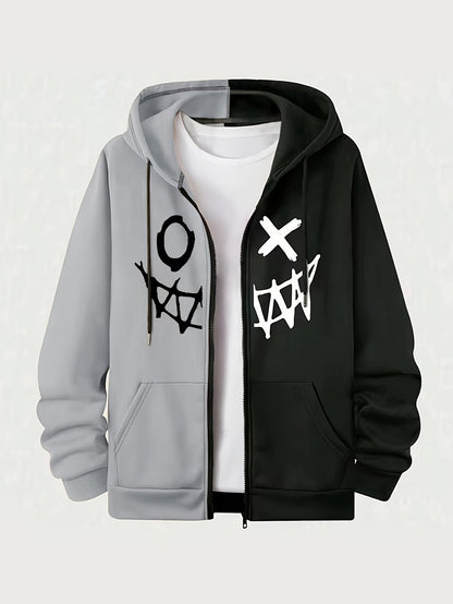 Loom & Soul Men’s Royal Blue Zip Hoodie – Two-Tone Warm Fall Jacket