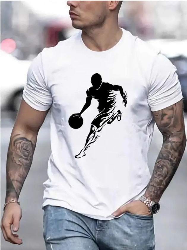 T-shirt rétro en coton pour homme – Tee-shirt décontracté à manches courtes
