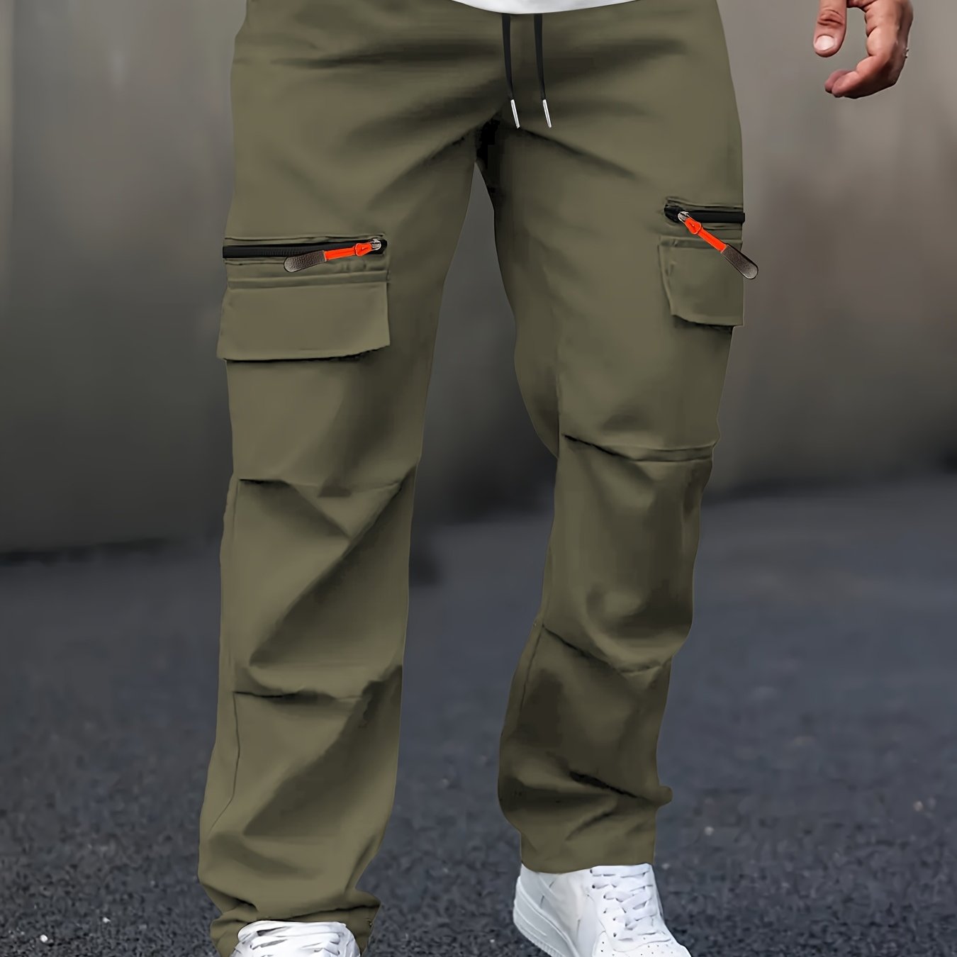 Men’s Cargo Pants – Loose Straight-Leg Multi-Pocket Street Trousers