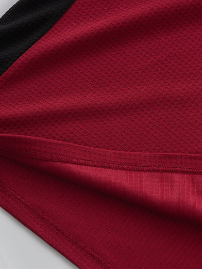 Men’s Waffle Henley Shirt – White & Black All-Season Button Top