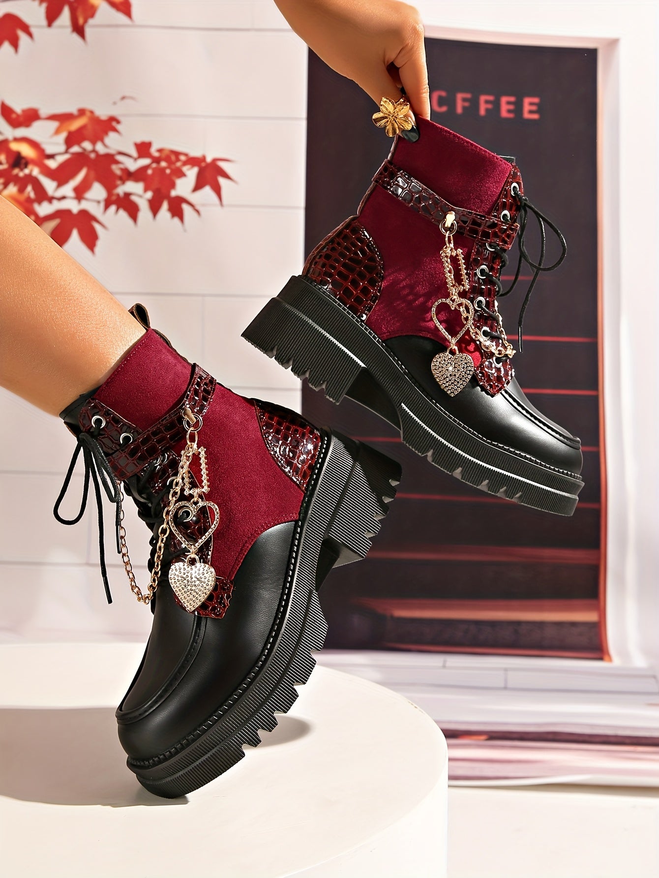 Women’s Chunky Platform Boots – Gothic High Heel Ankle Booties