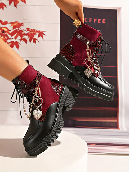 Women’s Chunky Platform Boots – Gothic High Heel Ankle Booties