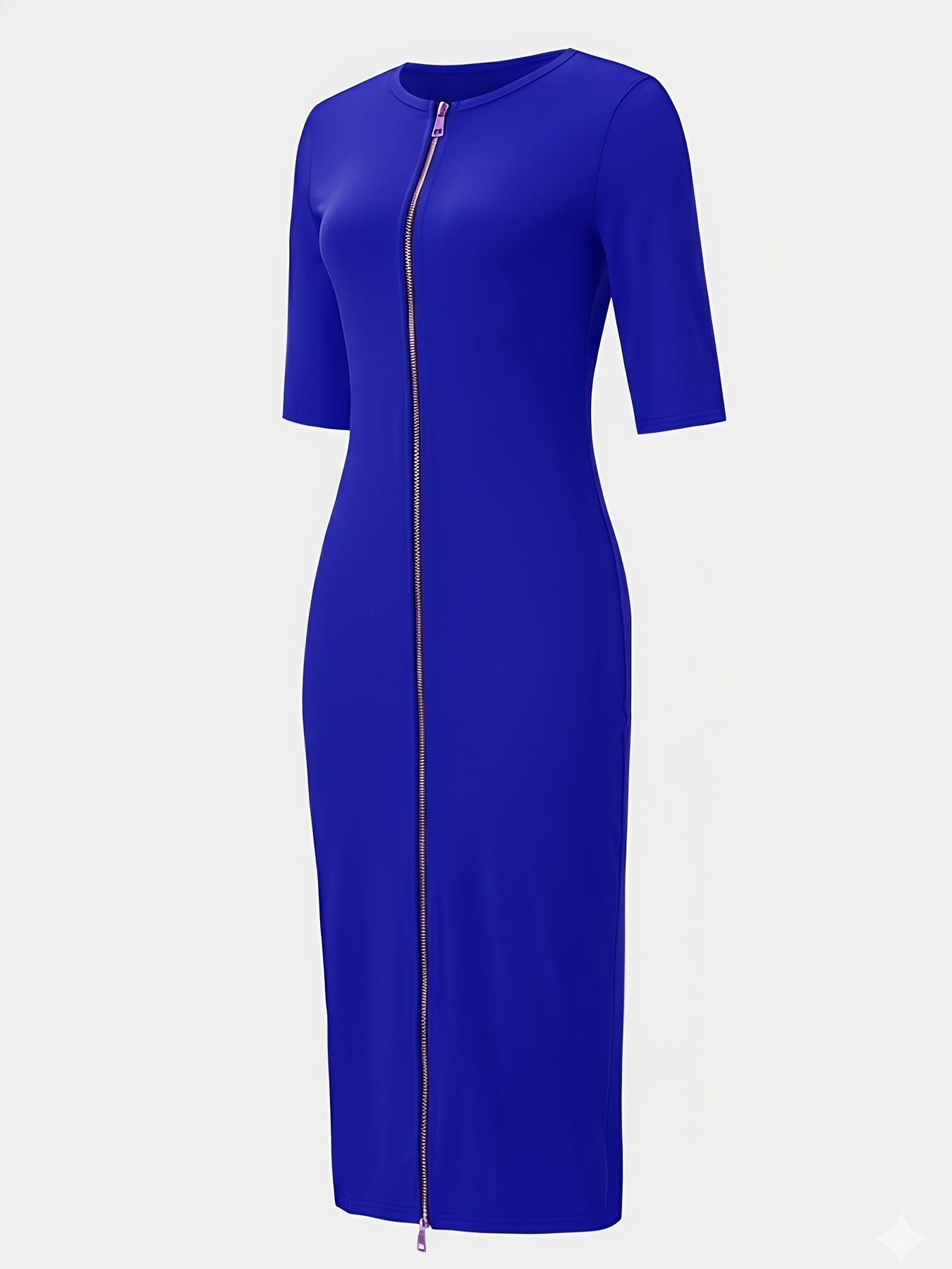 Boat Neck Bodycon Midi Dress – Elegant Slim Fit Short Sleeve Dress