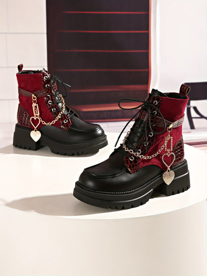 Women’s Chunky Platform Boots – Gothic High Heel Ankle Booties