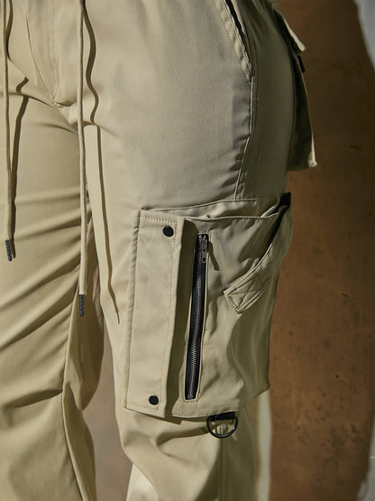 Pantalon cargo à cordon de serrage pour femme – Coupe décontractée style urbain, multipoches