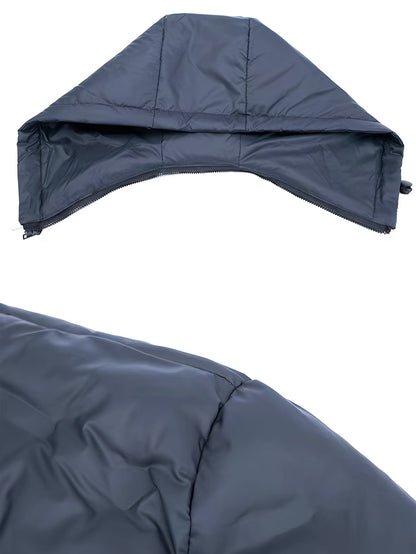 Men’s Windproof Hooded Jacket – Full-Zip Outdoor Winter Coat