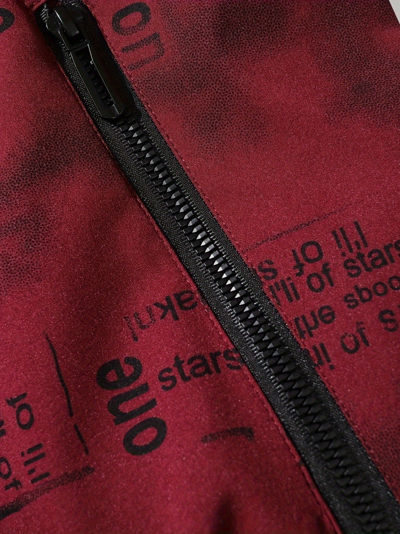 Men’s Feather Print Track Jacket – Zip-Up Baseball Collar Street Coat