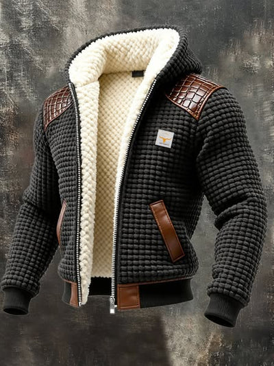 Chaqueta con capucha y forro polar unisex – Estampado digital corte holgado