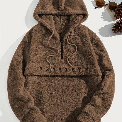 Men’s Plush Fleece Hoodie – Half-Zip “Brooklyn” Winter Pullover