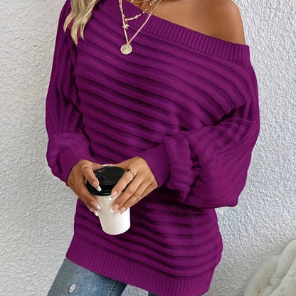 Plus Size Cold Shoulder Top – Ribbed Batwing Sleeve Casual Blouse
