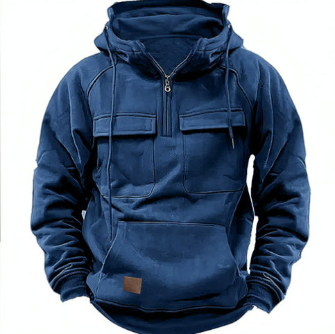 Loom & Soul™ Men’s Zip-Up Hoodie – Thick Fleece Sweatshirt with Drawstring Hood & Pockets