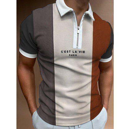 Polo rayé homme – Coupe moderne, mélange de coton, manches courtes