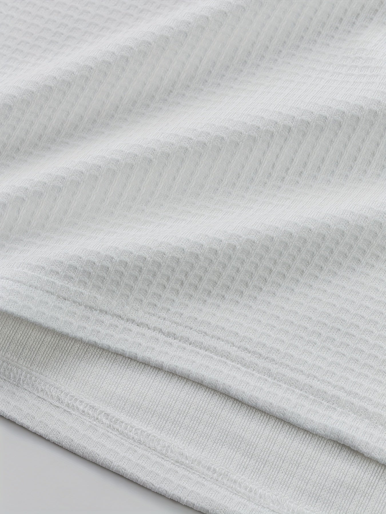 Men’s Waffle Henley Shirt – White & Black All-Season Button Top