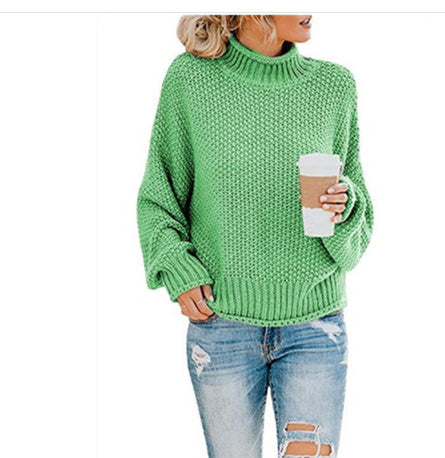 Loom & Soul™ Women’s Solid Turtleneck Sweater – Winter Knitted Long-Sleeve Pullover