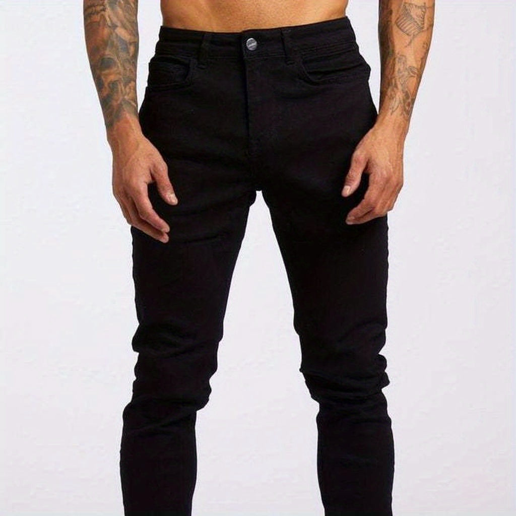 Men’s Gray Slim-Fit Stretch Jeans – Breathable, Modern All-Season Denim