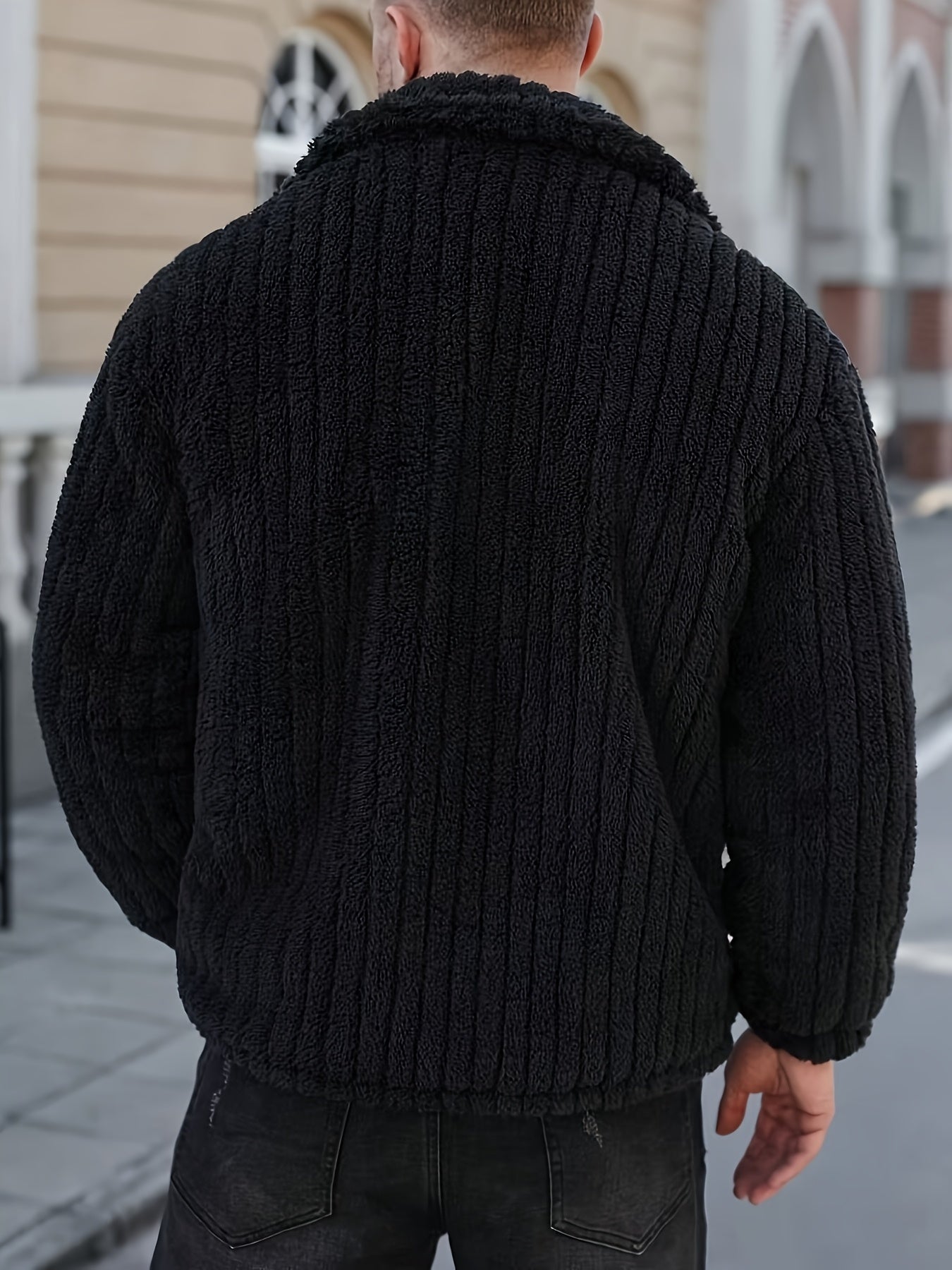 Veste Boutonnée en Flanelle pour Homme – Manteau Décontracté d'Hiver à Revers