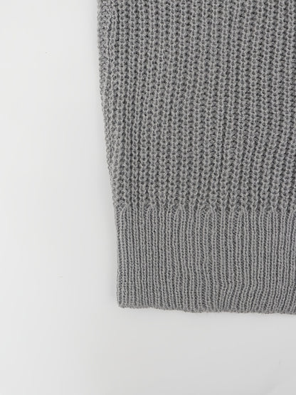 Elegant Deep V-Neck Ribbed Cardigan – Women’s Fall/Winter Knit Sweater