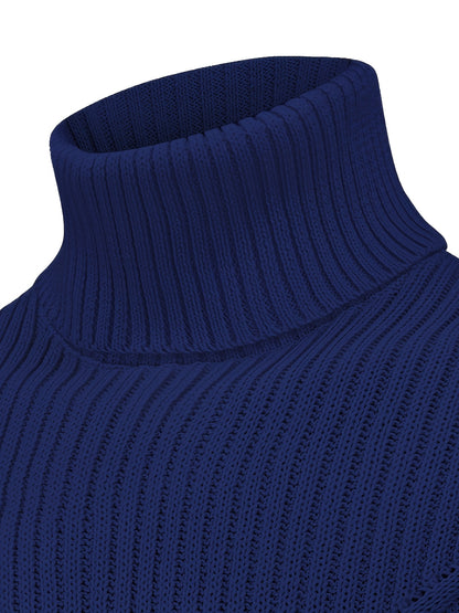 Suéter de cuello alto trenzado vintage para hombre – Jersey de punto clásico