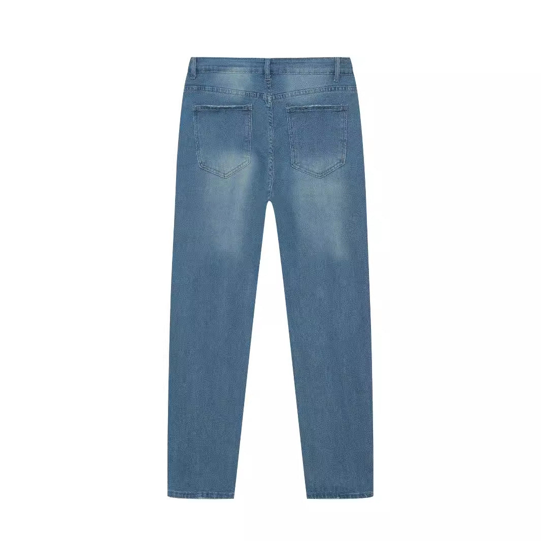 Jeans skinny en denim pour homme – Jeans slim stretch décontractés bleus