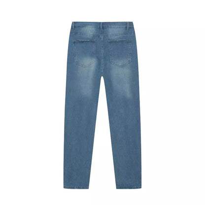 Jeans skinny en denim pour homme – Jeans slim stretch décontractés bleus