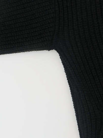 Elegant Deep V-Neck Ribbed Cardigan – Women’s Fall/Winter Knit Sweater