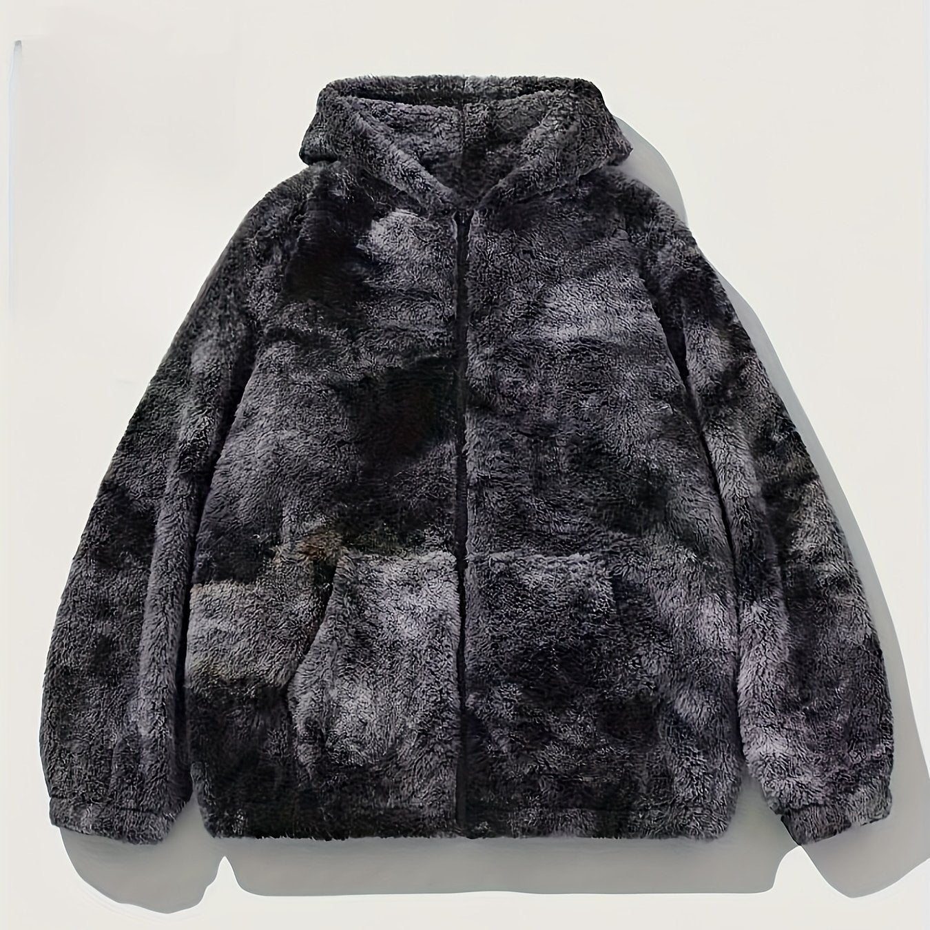 Loom & Soul Men’s Tie-Dye Fleece Jacket – Soft Plush Warm Hooded Outerwear