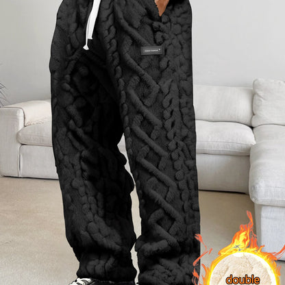 Pantalon de survêtement doublé polaire pour homme – Chaud, confortable, avec cordon de serrage pour l'hiver