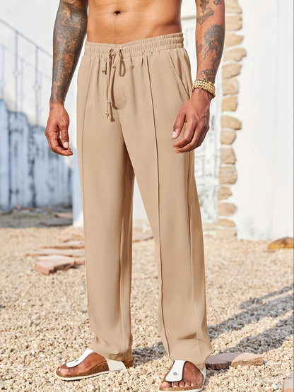 Pantalon décontracté en velours côtelé pour homme – Coupe droite ajustée, anti-plis