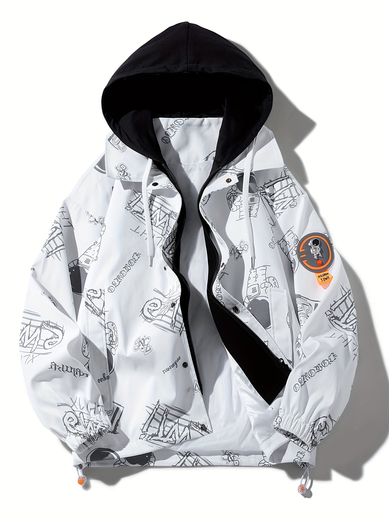 Loom & Soul Men’s Cartoon Print Zip Hoodie – Youth Streetwear Jacket