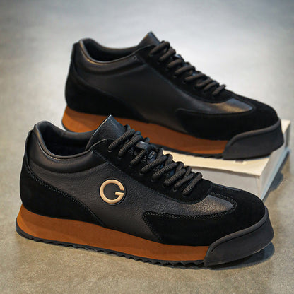 Men’s Nappa Leather Sneakers – Clean Lace-Up Casual Fit