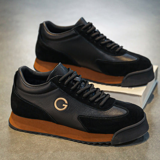 Men’s Nappa Leather Sneakers – Clean Lace-Up Casual Fit